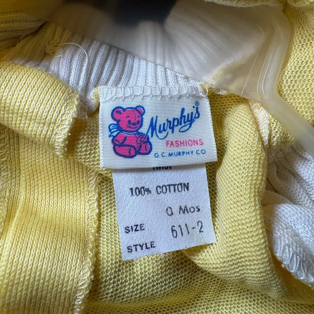 Vintage New Old Stock Baby's First Gift Yellow Outfit Sweater & Bloomers
